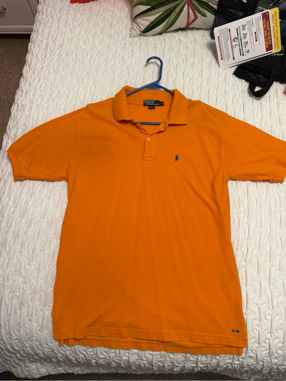 Polo by Ralph Lauren Bright Orange Short-Sleeve Polo with Navy Pony